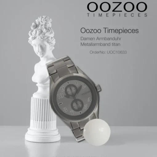 Oozoo Damen Armbanduhr Timepieces Analog Metall titan UOC10633