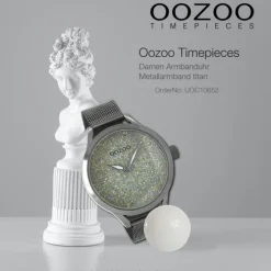 Oozoo Damen Armbanduhr Timepieces Analog Metall titan dunkelgrau UOC10652