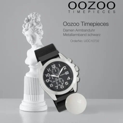 Oozoo Damen Armbanduhr Timepieces Analog Metall schwarz UOC10732