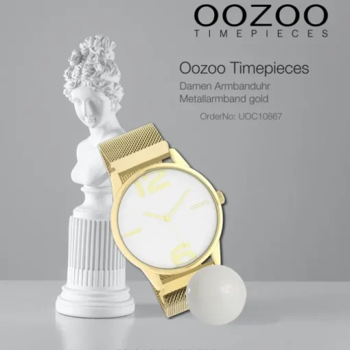 Oozoo Damen Armbanduhr Timepieces Analog Metall gold UOC10867