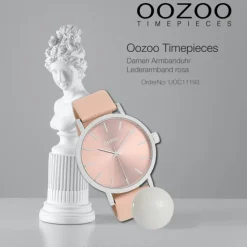 Oozoo Damen Armbanduhr Timepieces Analog Leder rosa UOC11193