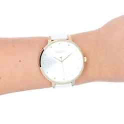 Oozoo Damen Armbanduhr Timepieces Analog Leder weiß UOC11158