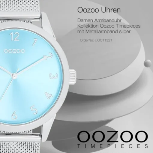 Oozoo Damen Armbanduhr Timepieces Analog Metall silber UOC11321