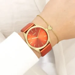 Oozoo Damen Armbanduhr Timepieces Analog Leder rot UOC11335
