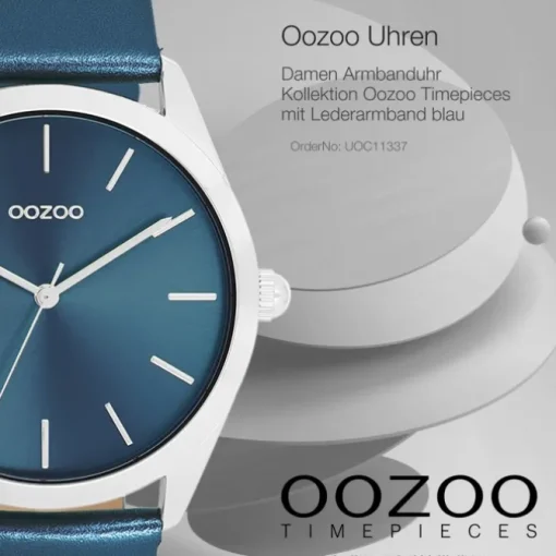 Oozoo Damen Armbanduhr Timepieces Analog Leder blau UOC11337