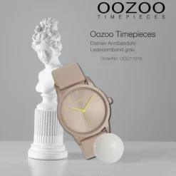 Oozoo Damen Armbanduhr Timepieces Analog Leder grau UOC11076