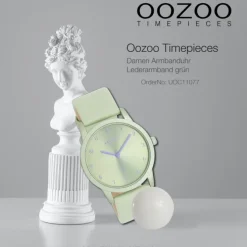 Oozoo Damen Armbanduhr Timepieces Analog Leder grün UOC11077