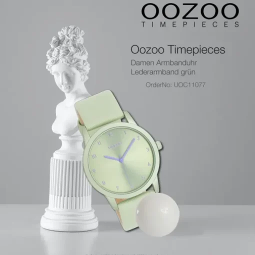 Oozoo Damen Armbanduhr Timepieces Analog Leder grün UOC11077