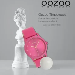 Oozoo Damen Armbanduhr Timepieces Analog Leder pink UOC11080