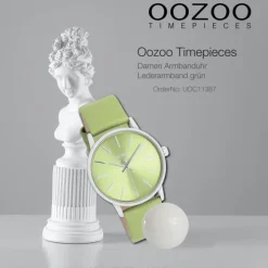 Oozoo Damen Armbanduhr Timepieces Analog Leder grün UOC11367