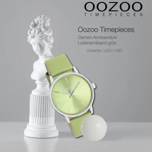 Oozoo Damen Armbanduhr Timepieces Analog Leder grün UOC11367