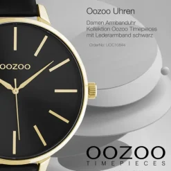 Oozoo Damen Armbanduhr Timepieces Analog Leder schwarz UOC10844