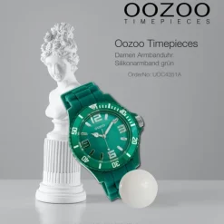 Oozoo Damen Armbanduhr Timepieces Analog Silikon grün UOC4351A