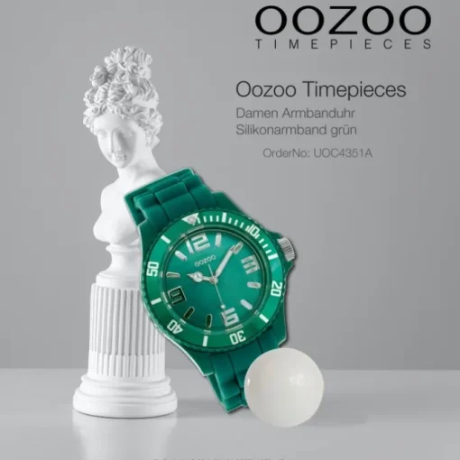 Oozoo Damen Armbanduhr Timepieces Analog Silikon grün UOC4351A