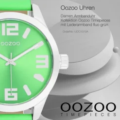 Oozoo Damen Armbanduhr Timepieces Analog Leder grün UOC1070A