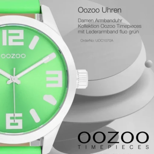 Oozoo Damen Armbanduhr Timepieces Analog Leder grün UOC1070A