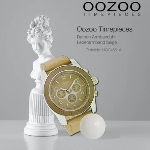 Oozoo Damen Armbanduhr Timepieces Analog Leder beige UOC4551A