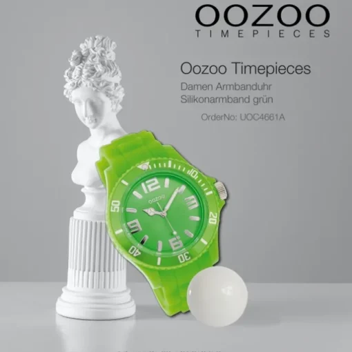 Oozoo Damen Armbanduhr Timepieces Analog Silikon grün UOC4661A