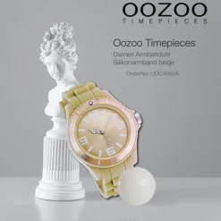 Oozoo Damen Armbanduhr Timepieces Analog Silikon beige UOC4662A