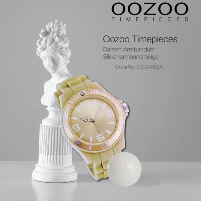 Oozoo Damen Armbanduhr Timepieces Analog Silikon beige UOC4662A