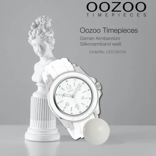 Oozoo Damen Armbanduhr Timepieces Analog Silikon weiß UOC4915A