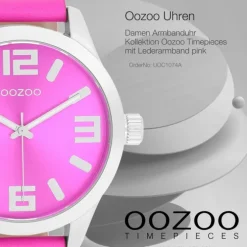 Oozoo Damen Armbanduhr Timepieces Analog Leder pink UOC1074A