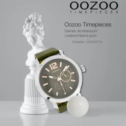 Oozoo Damen Armbanduhr Timepieces Analog Leder grün UOC6077A