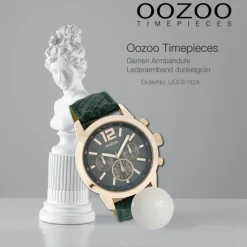 Oozoo Damen Armbanduhr Timepieces Analog Leder dunkelgrün UOC6182A