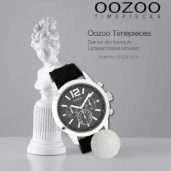 Oozoo Damen Armbanduhr Timepieces Analog Leder schwarz UOC6184A