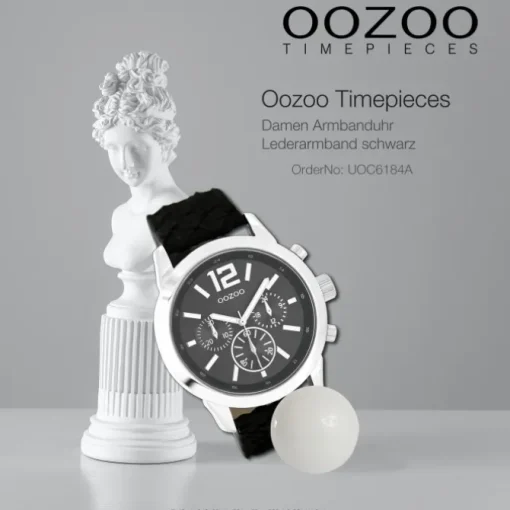 Oozoo Damen Armbanduhr Timepieces Analog Leder schwarz UOC6184A