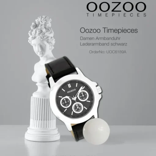 Oozoo Damen Armbanduhr Timepieces Analog Leder schwarz UOC6189A