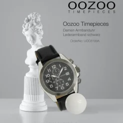 Oozoo Damen Armbanduhr Timepieces Analog Leder schwarz UOC6199A