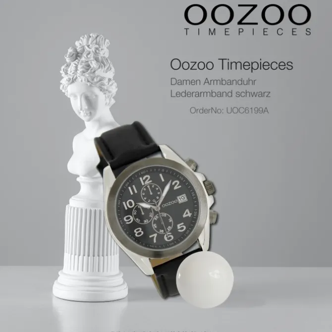 Oozoo Damen Armbanduhr Timepieces Analog Leder schwarz UOC6199A