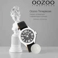 Oozoo Damen Armbanduhr Timepieces Analog Leder schwarz UOC6204A