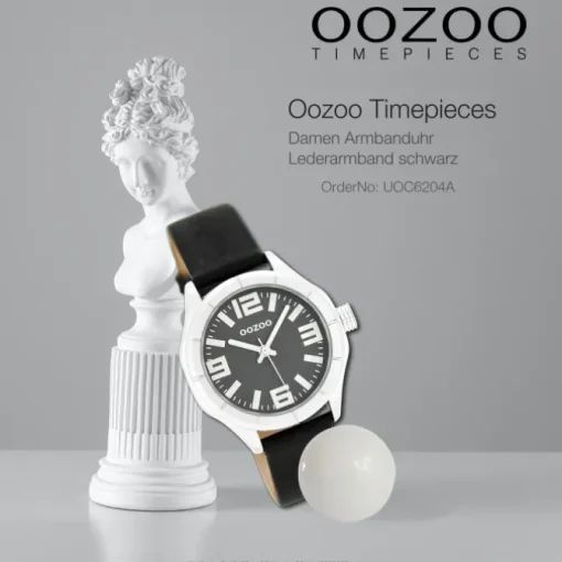 Oozoo Damen Armbanduhr Timepieces Analog Leder schwarz UOC6204A