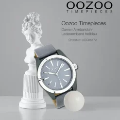 Oozoo Damen Armbanduhr Timepieces Analog Leder hellblau UOC6517A