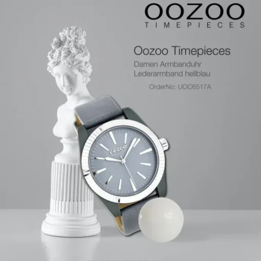 Oozoo Damen Armbanduhr Timepieces Analog Leder hellblau UOC6517A