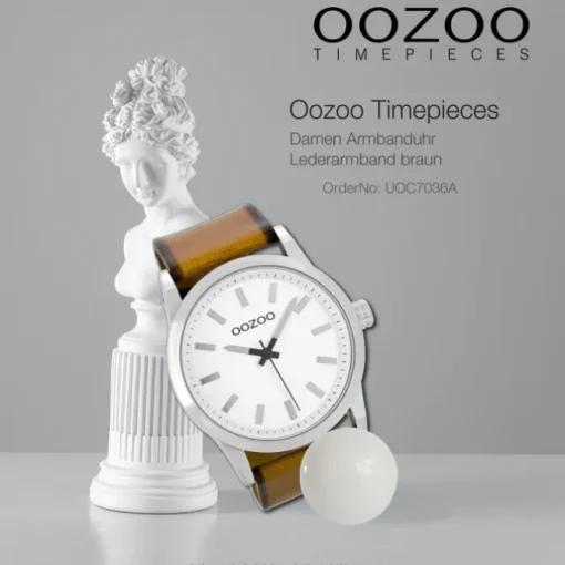 Oozoo Damen Armbanduhr Timepieces Analog Leder braun UOC7036A