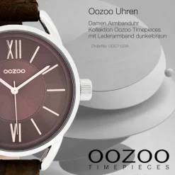 Oozoo Damen Armbanduhr Timepieces Analog Leder dunkelbraun UOC7123A
