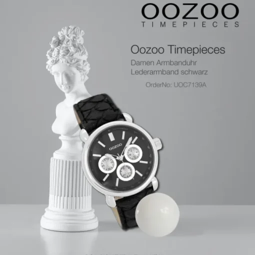 Oozoo Damen Armbanduhr Timepieces Analog Leder schwarz UOC7139A