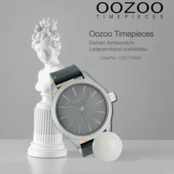 Oozoo Damen Armbanduhr Timepieces Analog Leder dunkelblau UOC7426A