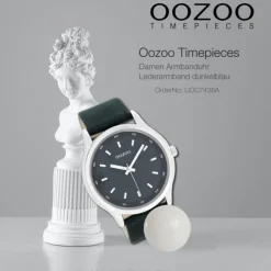 Oozoo Damen Armbanduhr Timepieces Analog Leder dunkelblau UOC7438A