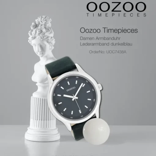 Oozoo Damen Armbanduhr Timepieces Analog Leder dunkelblau UOC7438A