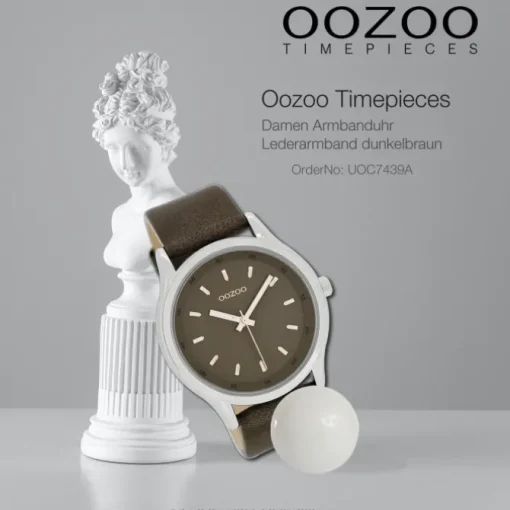 Oozoo Damen Armbanduhr Timepieces Analog Leder dunkelbraun UOC7439A