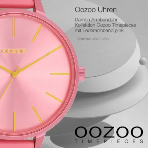 Oozoo Damen Armbanduhr Timepieces Analog Leder pink UOC11250
