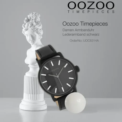 Oozoo Damen Armbanduhr Timepieces Analog Leder schwarz UOC8314A