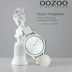 Oozoo Damen Armbanduhr Timepieces Analog Leder hellblau UOC8346A