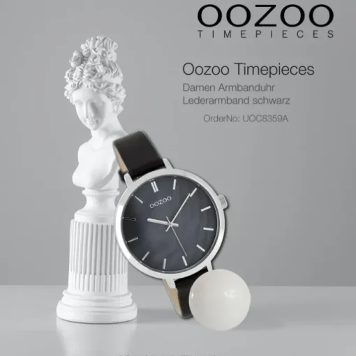 Oozoo Damen Armbanduhr Timepieces Analog Leder schwarz UOC8359A