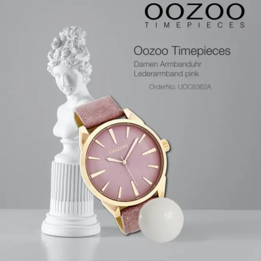 Oozoo Damen Armbanduhr Timepieces Analog Leder pink UOC8362A
