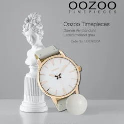 Oozoo Damen Armbanduhr Timepieces Analog Leder grau UOC9020A